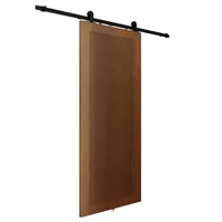 Puerta de interior corrediza MDF acanalada café