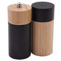 Pack de 2 molinillos de bambú 11 cm negro y natural