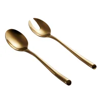 Pack de 2 cucharas para ensalada dorado