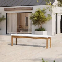 Banco de exterior de madera con cojín 160 x 35 x 46 cm