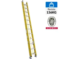 Escalera telescópica 6.57 m fibra de vidrio 136 kg