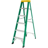 Escalera tijera 5 peldaños 1.87 m fibra de vidrio 102 kg