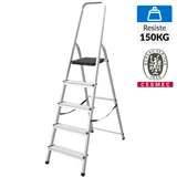 Escalera tijera 5 peldaños aluminio 150 kg