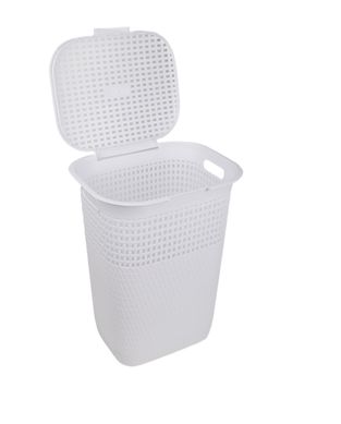 Cesto de ropa 55 L blanco con tapa
