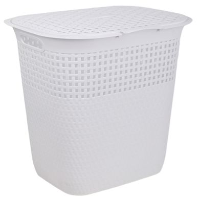 Cesto de ropa 50 L gris con tapa