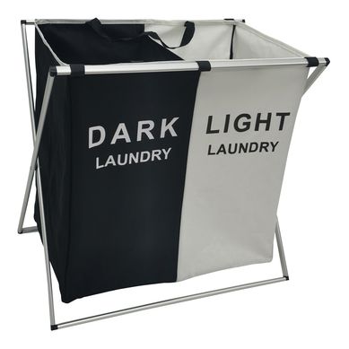 Cesto de ropa 106 L blanco y negro