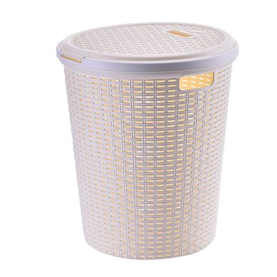Cesto de ropa 40 L blanco con tapa