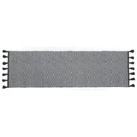 Alfombra caminero de algodón 60 x 200 cm negro y blanco