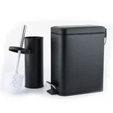Set de escobilla y basurero 5 L de hierro negro a pedal