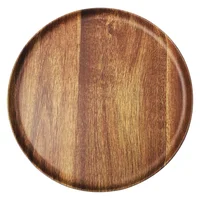 Plato de fondo de melamina 26.5 cm madera