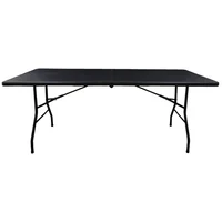 Mesa exterior plegable negra 180 cm