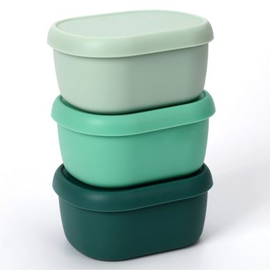 Set de 3 contenedores de silicona 198 ml verde