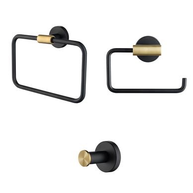 Set de 3 accesorios negro y dorado