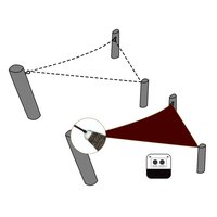 Toldo vela sombra triangular con luz LED 2 x 2 x 2 m