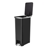 Basurero 30 L de plástico negro con pedal