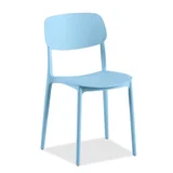 Silla de comedor Lady apilable celeste