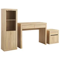 Set de escritorio cajonera y biblioteca Lida de MDF roble