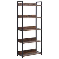 Estantería Wool de metal 5 niveles 60 x 27 x 140 cm café