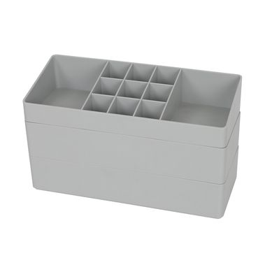 Set organizador multiuso apilable gris
