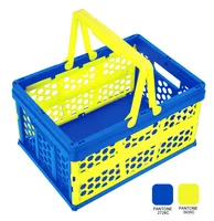 Canasta plegable 45 x 33.3 x 25 cm azul y amarillo