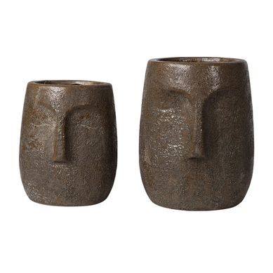 Maceta de arcilla caf� 14.5 x 18 cm