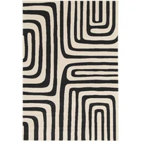 Alfombra decorativa Canvas Cybmay 200 x 290 cm negro y beige
