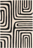 Alfombra decorativa Canvas Cybmay 120 x 170 cm negro y beige