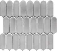 Mosaico Pluma gris brillante 28x29 cm