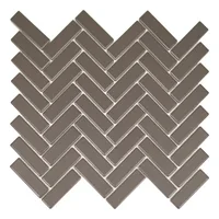 Mosaico Herring Taupe taupe brillante 31x27 cm