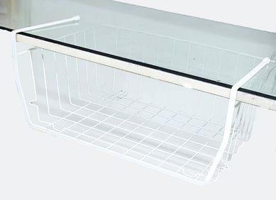 Canasto colgante de fierro M blanco 24.5 x 17 x 38 cm