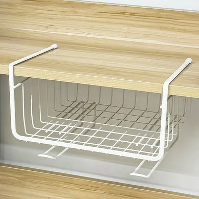 Canasto colgante de fierro S blanco 25 x 18 x 28.5 cm