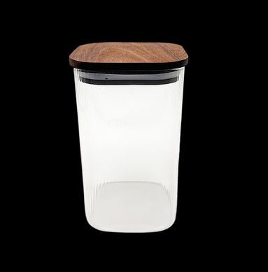 Frasco de vidrio con tapa de madera 1.2 L