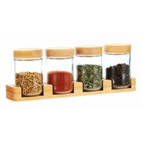Pack de 4 especieros tapa bambu 200 ml