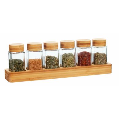 Pack de 6 especieros tapa bambu 100 ml