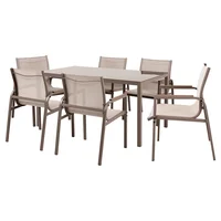 Juego de comedor exterior 7 piezas taupe