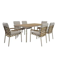 Juego de comedor exterior Río 6 personas taupe 6 personas