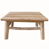 Mesa de exterior de madera cuadrada natural 80 x 80 cm