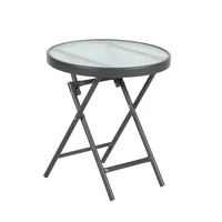 Mesa exterior plegable de metal gris oscuro 45 cm