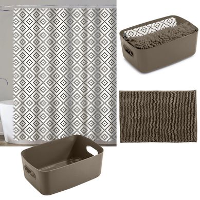 Kit de 3 accesorios para ba�o taupe