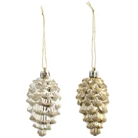 Adorno para árbol pinos Aos brillantes 8 cm 2 u