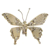 Adorno para árbol mariposas con clip Aos dorado 15 cm