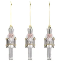 Adorno para árbol soldados Aos dorado 11 cm 3 u