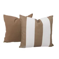 Pack de 2 almohadones decorativos Rayas 45 x 45 cm café