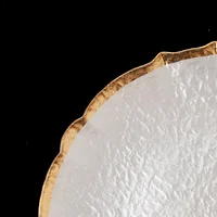 Plato de fondo de vidrio Perla ring dorado 33 cm