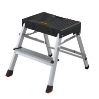 Escalera tijera y caja de herramienta 2 peldaños 43 cm