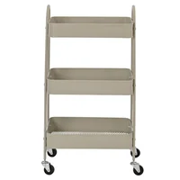 Carro multiuso con ruedas 3 estantes taupe