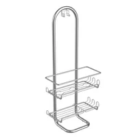 Organizador de ducha plateado 2 estantes