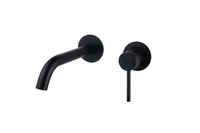 Grifería monocomando para lavatorio de pared Savona negro