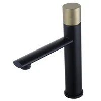 Grifería monocomando para lavatorio bajo Oporto black gold