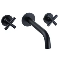 Grifería bimando para lavatorio de pared Verona negro